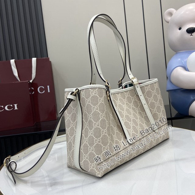 Gucci專櫃古馳最新款購物袋GG圖案條紋織大號肩背包 jh2633型號：815214